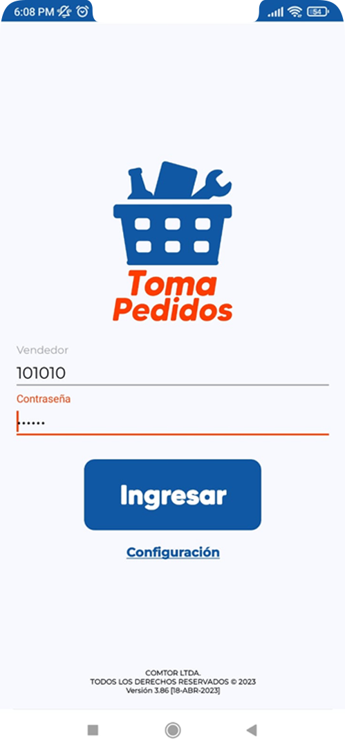 Persona usando una aplicación móvil para tomar pedidos de manera fácil y rápida.