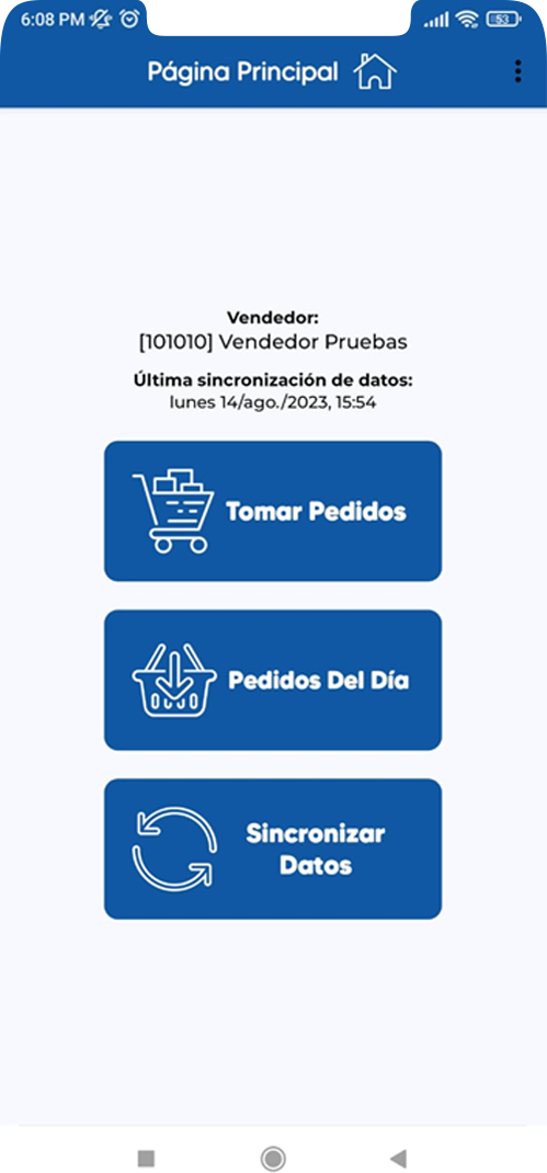 Visualización de la interfaz de la aplicación para gestionar productos y clientes.