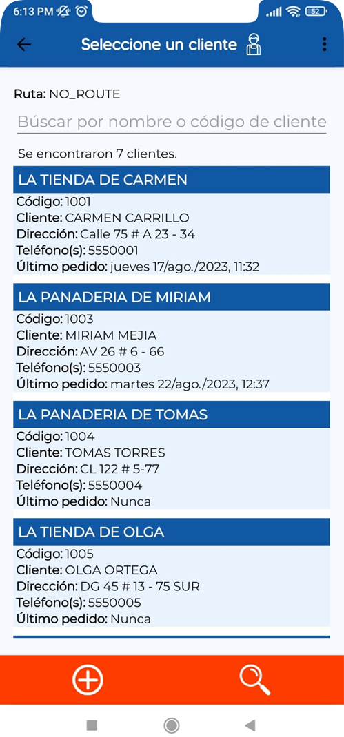 Seguimiento de pedidos y confirmación de entrega en la aplicación móvil.
