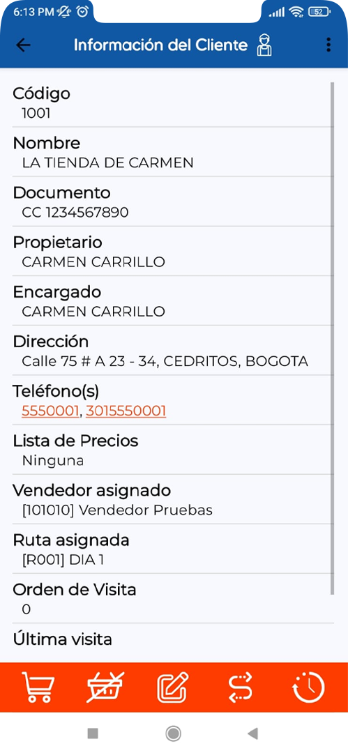 Personalización de pedidos y remisiones en la aplicación móvil.