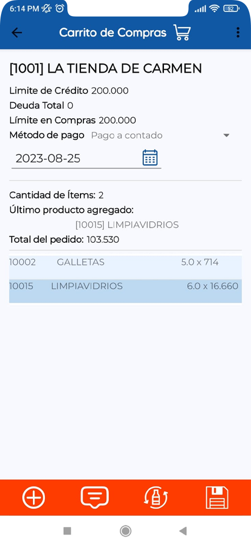 Plataforma móvil para gestionar pedidos de manera eficiente y profesional.